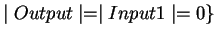 $\mid Output\mid=\mid Input1\mid=0\}$