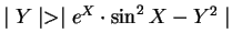 $\mid Y\mid > \mid e^X \cdot \sin^2X - Y^2 \mid$