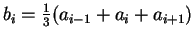 $b_i = \frac{1}{3} (a_{i-1} + a_i + a_{i+1})$