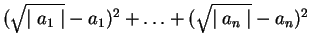 $(\sqrt{\mid a_1 \mid} - a_1)^2 + \ldots +(\sqrt{\mid a_n \mid} - a_n)^2$