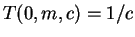 $T(0,m,c) = 1/c$