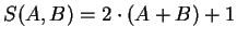 $S(A,B) = 2 \cdot (A+B)+1$